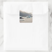 Blauwe ijs vierkante sticker (Tas)