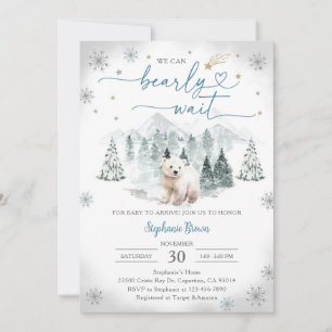 Blauwe Ijsbeer Winter Baby Shower Kaart