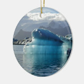 Blauwe ijsberg keramisch ornament (Links)