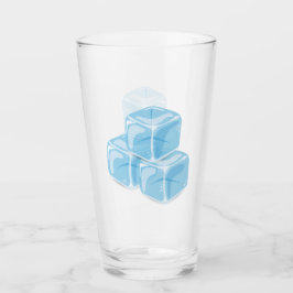 Blauwe Ijsblokjes Drinken Glas