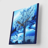 Blauwe IJsboom Wandklok (Hoek)