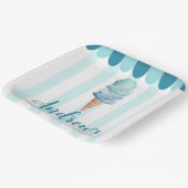 Blauwe ijscrème op feestdag Borden Papieren Bordje (Gebogen)