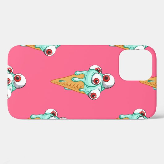 Blauwe ijsje met ogen. Roze achtergrond. Slijpen Case-Mate iPhone Case (Achterkant (horizontaal))