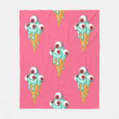 Blauwe ijsje met ogen. Roze achtergrond. Slijpen Fleece Deken (Voorkant)