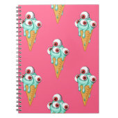 Blauwe ijsje met ogen. Roze achtergrond. Slijpen Notitieboek (Voorkant)