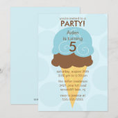 Blauwe ijskap - Birthday - uitnodiging (Voorkant / Achterkant)