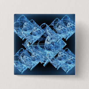 Blauwe ijskappen vierkante button 5,1 cm
