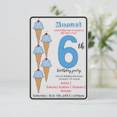 Blauwe ijskegels 6e verjaardagsfeestje Kinder Kaart (Staand voorkant)