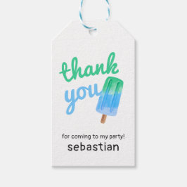 Blauwe Ijslolly Jongen 1e Verjaardag Cadeaulabel