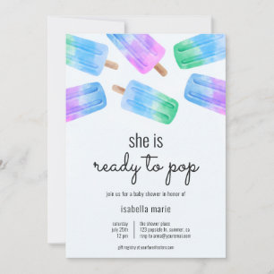 Blauwe Ijslolly Klaar om te Barsten Baby Shower Kaart