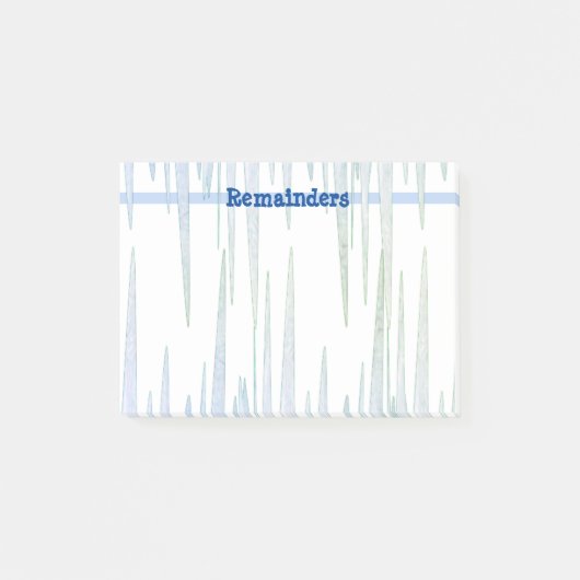 Blauwe Ijspegels Resterende Post-It Notities Post-it® Notes (Voorkant)