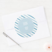 Blauwe ijsstrepen ronde sticker (Envelop)