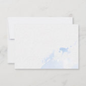 Blauwe ijzige winter sneeuwvlok RSVP Trouwkaart Kaartje (Achterkant)