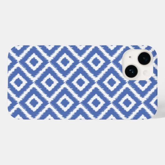 Blauwe Ikat diamanten Case-Mate iPhone Case (Achterkant (horizontaal))