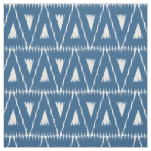 Blauwe Ikat Driehoeken patroon stof