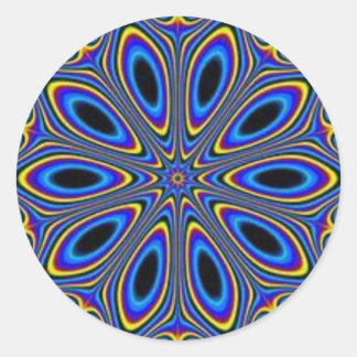 Blauwe illusie ronde sticker