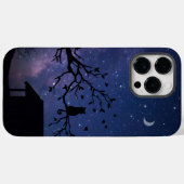 Blauwe illustratie nacht Case-Mate iPhone case (Achterkant (horizontaal))