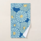 Blauwe illustratie van het Japanse Floral Patroon Bad Handdoek (Handdoek)