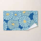 Blauwe illustratie van het Japanse Floral Patroon Bad Handdoek (Handdoek)