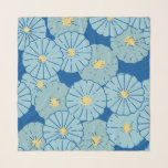 Blauwe illustratie van het Japanse Floral Patroon Sjaal<br><div class="desc">Een  botanische blokafdruk van blauwe en gele bloemen gemaakt van een  Japans schilderij.</div>