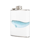 Blauwe illustratie van Narwhal Heupfles (Links)