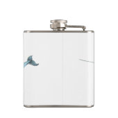 Blauwe illustratie van Narwhal Heupfles (Achterkant)