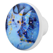 Blauwe Impressionistische Stijl Keukenkunst voor K Keramische Knop (Rechts)