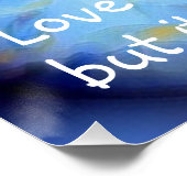 Blauwe impressionistische stijl kitten redding lie perfect poster (Hoek)