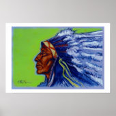 Blauwe Indiaan Poster (Voorkant)