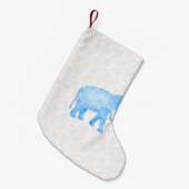 Blauwe Indianenpatroonolifant Kleine Kerstsok (Voorkant (Hangend))