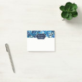Blauwe Indigo Bloem Bloemen Elegante Chic Bruiloft Post-it® Notes (Kantoor)