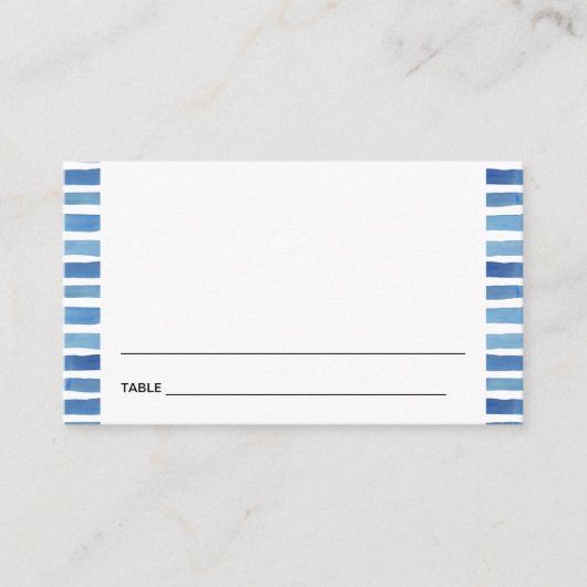 BLAUWE INDIGO CHEVRON BAR BAT MITZVAH PLACE CARDS VISITEKAARTJE (Voorkant)