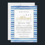 BLAUWE INDIGO WATERVERF STRIPES BBT BAR MITZVAH BEDANKKAART<br><div class="desc">Als u nog meer aanpassingen nodig hebt,  kunt u mij op yellowfebstudio@gmail.com vrij klikken.</div>