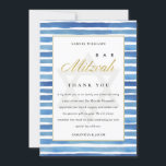 BLAUWE INDIGO WATERVERF STRIPES BBT BAR MITZVAH BEDANKKAART<br><div class="desc">Als u nog meer aanpassingen nodig hebt,  kunt u mij op yellowfebstudio@gmail.com vrij klikken.</div>