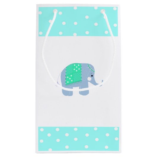 Blauwe Indische olifant Klein Cadeauzakje (Achterkant)