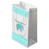 Blauwe Indische olifant Klein Cadeauzakje (Voorkant Gekanteld)