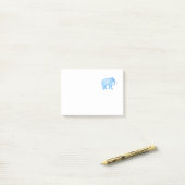 Blauwe Indische Olifant met Fancy Patroon Post-it® Notes (Op bureau)