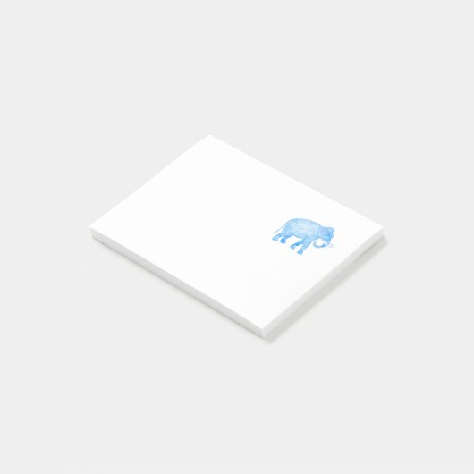 Blauwe Indische Olifant met Fancy Patroon Post-it® Notes (Schuin)