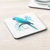 Blauwe Indische ringnek Parrot Bier Onderzetter (Linkerzijde)