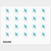 Blauwe Indische ringnek Parrot Hart Sticker (Vel)