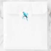 Blauwe Indische ringnek Parrot Hart Sticker (Tas)