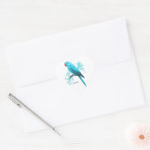 Blauwe Indische ringnek Parrot Hart Sticker (Envelop)