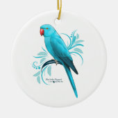 Blauwe Indische ringnek Parrot Keramisch Ornament (Voorkant)