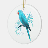 Blauwe Indische ringnek Parrot Keramisch Ornament (Links)