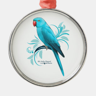 Blauwe Indische ringnek Parrot Metalen Ornament