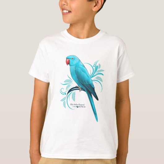 Blauwe Indische ringnek Parrot T-shirt (Voorkant)