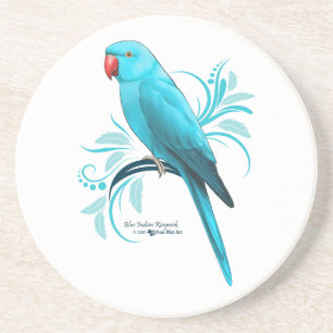 Blauwe Indische ringnek Parrot Zandsteen Onderzetter