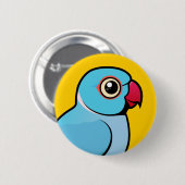 Blauwe Indische ringnek Ronde Button 5,7 Cm (Voorkant /achterkant)