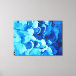 blauwe indruk - zomerbloemen hydrangea canvas afdruk