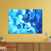 blauwe indruk - zomerbloemen hydrangea canvas afdruk (Insitu (Woonkamer))
